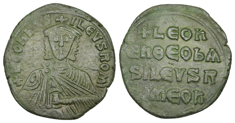 Leo VI the Wise, AD 886-912. AE, Follis. 7.71 g. 26.24 mm. Constantinople.
Obv: ...