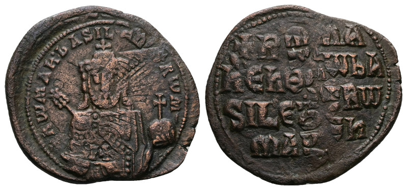 Constantine VII Porphyrogenitus and Romanus I, AD 913-959. AE, Follis. 8.00 g. 3...