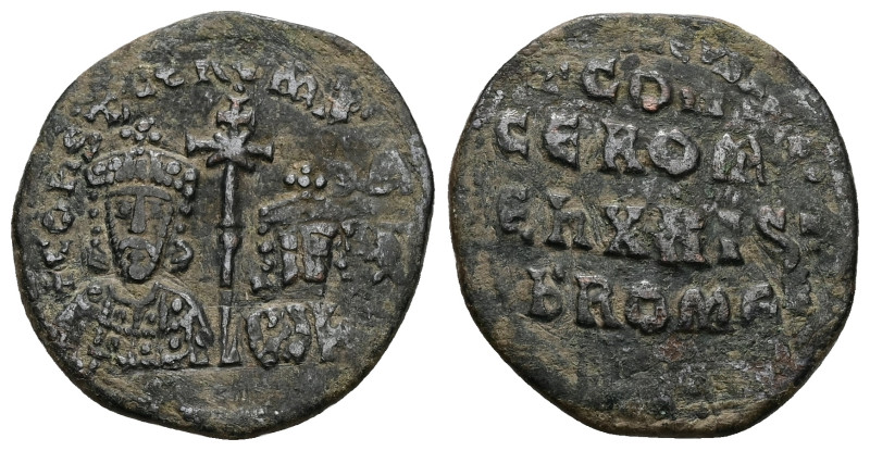 Constantine VII and Romanus I, AD 931-944. AE, Follis. 7.93 g. 26.59 mm. Constan...