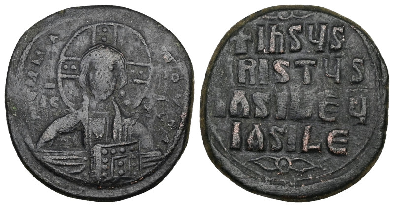 Anonymous Follis, Class A2. Basil II and Constantine VIII, AD 976-1025. AE, Foll...