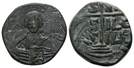 Anonymous Follis, Class B. Romanus III, AD 1028-1034. AE, Follis. 10.87 g. 29.40 mm. Constantinople.
Obv: [+ EMMA-NOVHΛ] / [IC]-XC. Bust of Christ fac...