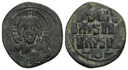 Anonymous Follis, Class E. Constantine X Ducas, AD 1059 - 1067. AE, Follis. 5.71 g. 26.65 mm. Constantinople.
Obv: Nimbate bust of Christ facing, wear...