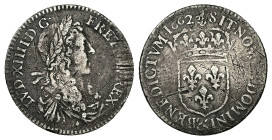 France. Louis XIV, AD 1643-1715. 5 Sols. 2.15 g. 20.39 mm.
Obv: LVD XIIII D G FR ET NAV REX. Bust facing right. 
Rev: SIT NOMEN DOMINI B BENEDICTVM 16...