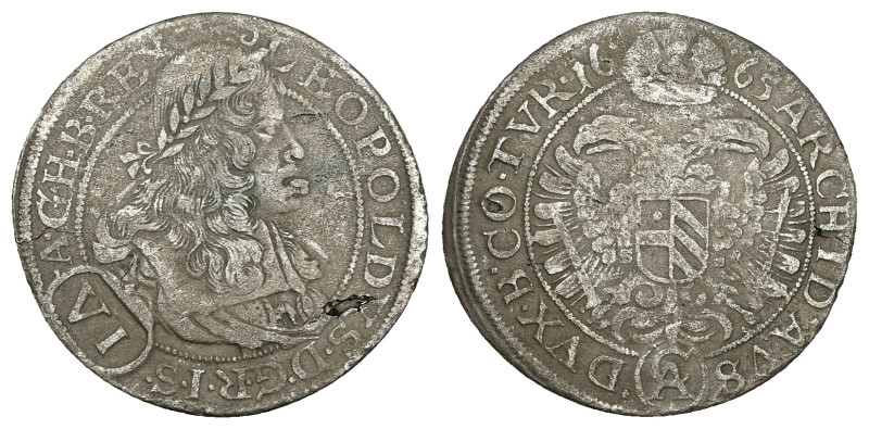 Austria. Holy Roman Empire. Habsburg. Leopold I, AD 1658-1705. AR, 6 Kreuzer. 2....