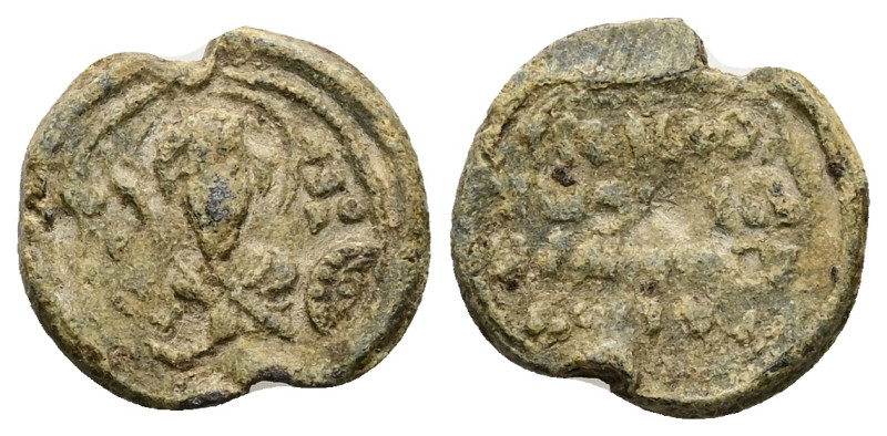 PB Byzantine lead seal (AD 11th century, second half)
Obv: Bust of St Theodore h...