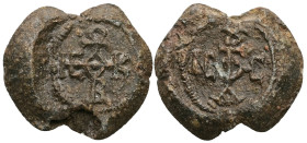 PB Byzantine monogrammatic seal of Stephen (AD 6th–7th centuries)
Obv: Cruciform invocative monogram (type I): Θεοτόκε βοήθει. Wreath border.
Rev: C...