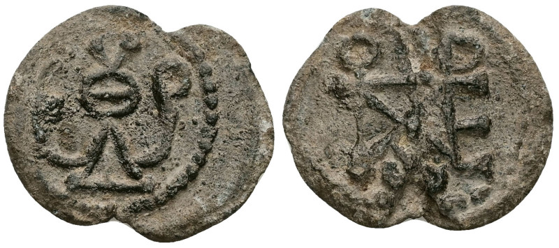 PB Byzantine monogrammatic seal of Theodore apo eparchon (AD 7th century)
Obv: ...