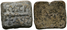 PB Mysia, Cyzicus. Tetarton weight (1st century BC–2nd century AD) 
Square in form, rounded corners. On the face, torch, l.; above, ethnic: KYZI; belo...