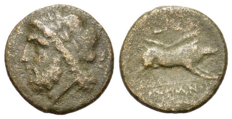 Italy, Apulia. Arpi. Circa 325-275 BC. Æ (21,2 mm, 6,5 g) Laureate head of Zeus ...