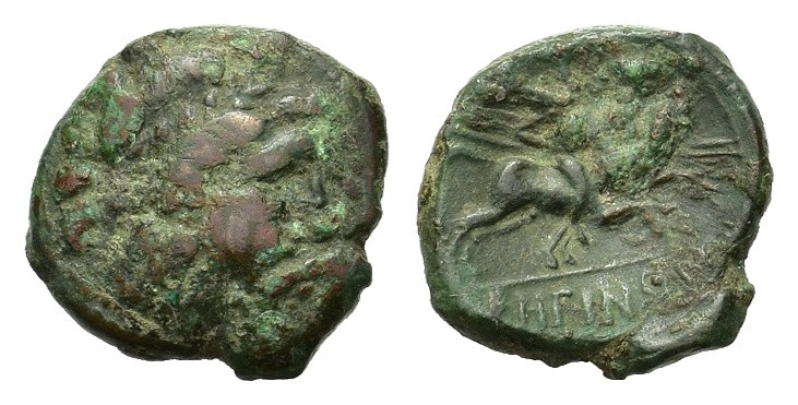 Italy, Bruttium. Rhegion. Circa 215-150 BC. Hexas (13,7 mm, 2,1). Laureate head ...