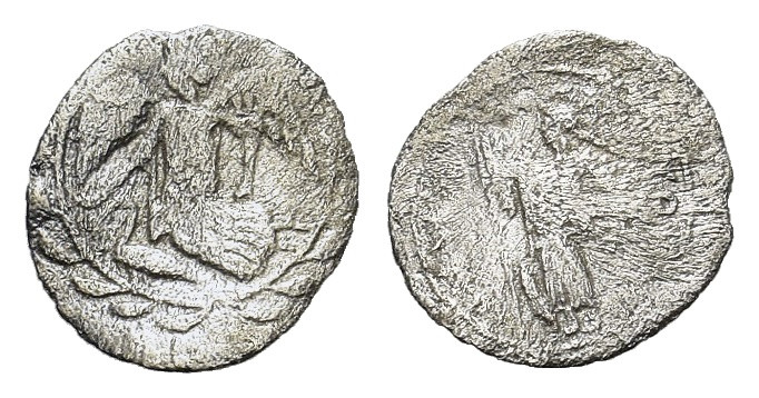 Sicily, Kamarina. Circa. 461-440/35 BC. AR Litra (12 mm, 0,4 g). Nike flying l.;...