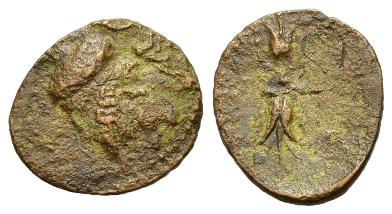 Sicily, Syracuse. Agathokles. 317-289 BC. Æ Trias or Hexas (12,9 mm, 1,1 g). Hea...