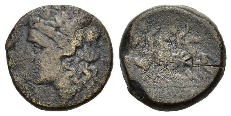 Sicily, Syracuse. Hieron II. 275-215 BC. Æ (21 mm, 10,8 g). Laureate head of Apo...