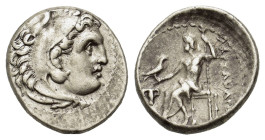 Kings of Macedon. Alexander III The Great. Circa 323-319 BC. AR Drachm. (15,7 mm ,4,2 g ). Sardes. Head of Herakles right, wearing lion skin headdress...
