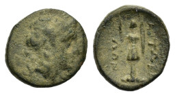 Aitolia, Aitolian League. 220-205 BC. AE (14,5mm, 2,50gr.). Laureate head of Apollo to right. R/ AΙΤΩΛΩΝ Trophy; BCD Akarnania -. HGC 4, 965. Tsangari...