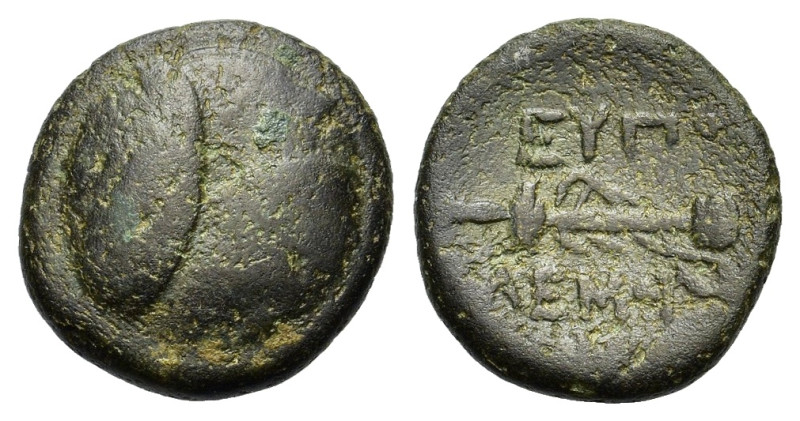 Caria, Mylasa. Eupolemos, Strategos . 295-280 BC. Æ (16,5 mm, 3,9 g). Three over...