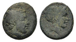 Thessaly, Phalanna. Last quarter of the 3rd century BC. Æ (18mm, 6,50gr.). Youthful male head r., border of dots R/ ΦAΛANNAIoN from above l., r. down ...