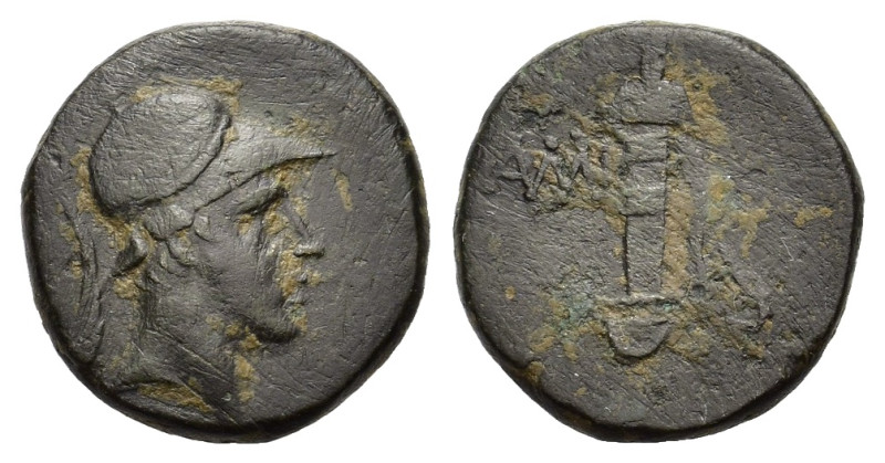 Pontos, Amisos. Circa 100-85 BC. Æ (20,9 mm, 7,8 g). Helmeted head of Ares right...