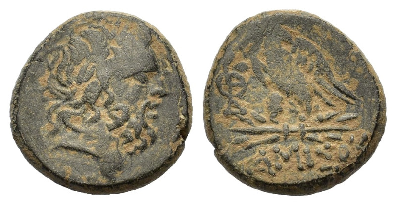 Pontos, Amisos. Circa 85-65 BC. Æ (19,5 mm,7,8 g). Laureate head of Zeus to righ...