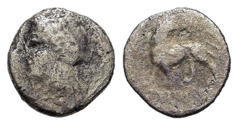 Ionia, Miletos, c. 340-325 BC. AR Drachm (12 mm, 1,4 g). Rodios. magistrate. Hea...