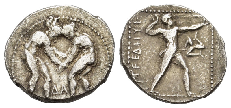 Pamphylia. Aspendos. Circa 380/75-330/25 BC. AR Stater (23,8 mm, 11g). Two wrest...