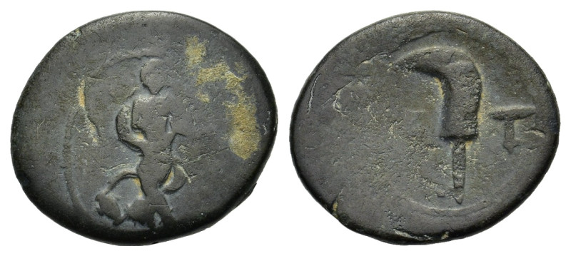 Pisidia. Etenna. 1st century BC. Æ (17,9 mm, 3,1 g). Nymph standing facing, head...