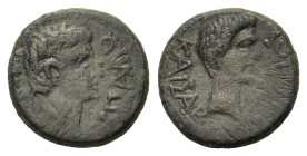 Macedon, Thessalonica. AUGUSTUS, with Tiberius as Caesar, 4 – 10 AD. Æ
(19,5mm, 8,00gr.) ΘЄΣΣΑΛΟΝΙΚЄΩΝ, laureate head of Augustus to right.
R/ ΤΙΒЄΡΙΟ...