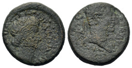 Tiberius and Julia Augusta. AD 14-37. Æ (21,6 mm, 9,2 g) Macedon, Thessalonica. RPC I, 1567. Good fine.