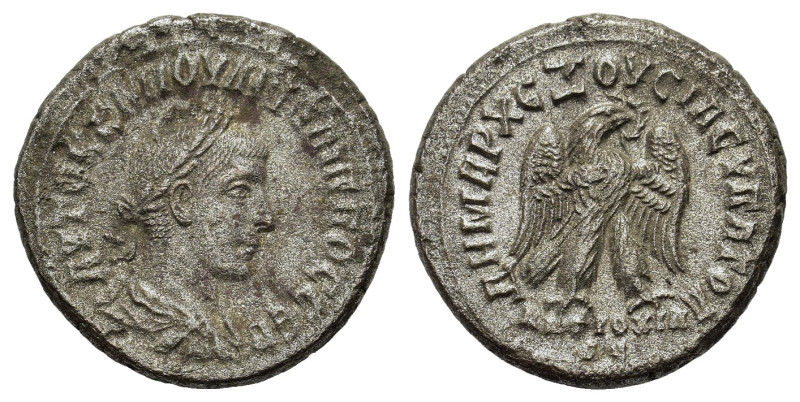 Philip II. AD 244-249. Seleucis and Pieria, Antioch. Tetradrachm (27,5 mm, 12,5 ...