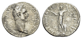 Domitianus. AD 81-96. AR Denarius (20 mm, 2,3 g) Rome. Laureate head of Domitian right. R/Minerva standing left, holding thunderbolt and spear; shield...