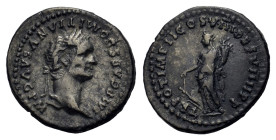Domitianus. AD 81-96. AR Denarius (17 mm, 3 g) Rome. IMP CAES DOMITIANVS AVG P M; laureate head right, TR POT IMP II COS VIII DES VIIII P P R/ Fortuna...