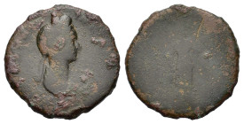 Plotina as Augusta. AD 105-123. Æ Sestertius (35,00 mm, 23,5 g) Rome, AD 112-117. RIC 740 (Trajan). Fair.