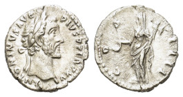 Antoninus Pius 138-161 AD. AR Denarius (17,5mm, 3,00gr). AD 151-152. ANTONINVS AVG PIVS P P TR P XV, laureate head to right. R/ COS IIII, Vesta standi...