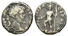 Septimius Severus. AD 198. AR Denarius (16,2 mm, 3 g) Rome. L SEPT SEV PERT AVG IMP X, laureate head of Septimius Severus right. R/MARTI PACIFERO, Mar...