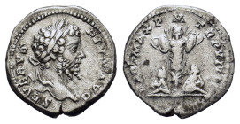 Septimius Severus. AD 222-235. AR Denarius (18,5 mm, 3,3 g) Rome. PART MAX P M TR P VIIII. R/trophy of arms, with two captives seated to left and righ...