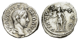 Severus Alexander. AD 222-235. AR Denarius (19 mm, 3 g), Rome. 231. IMP SEV ALEXAND AVG Laureate head of Severus Alexander to right, with slight drape...