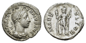 Severus Alexander. AD 222-235. AR Denarius (19 mm, 3 g). Rome. AD 231-235. IMP ALEXANDER PIVS AVG, laureate, draped and cuirassed bust right R/ MARS V...