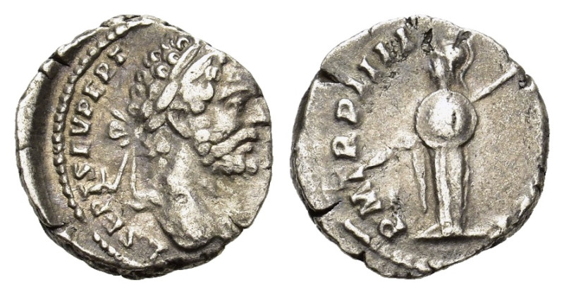 Septimius Severus. AD 193-211. AR Denarius (16,5 mm, 2,8 g). Rome. Laureate head...