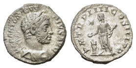 Elagabalus, 218-222 AD. Denarius (18mm, 3,50gr.) Rome mint 221. IMP ANTONINVS PIVS AVG Laureate, draped and cuirassed bust of
Elagabalus to right. R/ ...