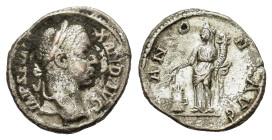 Severus Alexander. AD 222-235. AR Denarius (19 mm, 3,3 g). Rome. IMP C M AVR SEV - ALEXAND AVG Bust laureate, draped right. R/ ANNO - NA AVG Annona st...
