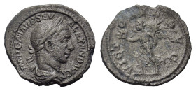 Severus Alexander. AD 222-235. AR Denarius (20 mm, 3 g) Rome. IMP C M AVR ALEXAND AVG, laureate and draped bust right, seen from behind. R/VICTORIA AV...
