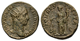 Severus Alexander. AD 222-235. Æ Dupondius (23,6 mm, 10 g) IMP SEV ALEXANDER AVG. Head of Severus Alexander, radiate, right. R/MON RESTITVTA S C. Mone...