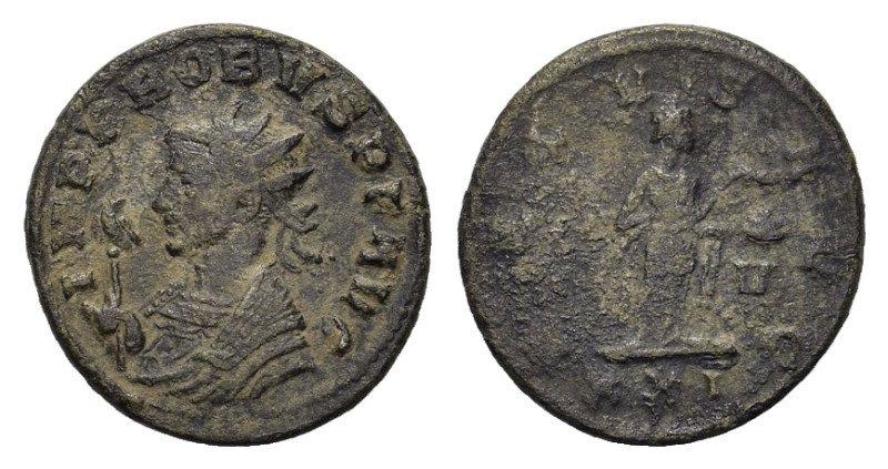 PROBUS BI Antoninianus. (20mm, 3,00gr.) Ticinum, 282 AD. IMP C PROBVS AVG, radia...