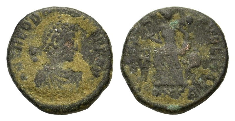 Theodosius I. AD 379-395. Æ (12,5 mm, 1,4 g), Constantinople. RIC 86b. Good fine...