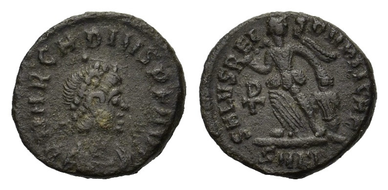 Arcadius. AD 383-408. Æ (12,2 mm, 1,1 g), Cyzicus, AD 388-392. RIC 26c. Very fin...