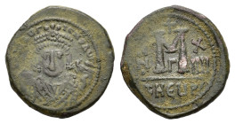 Maurice Tiberius . AD 582-602. Æ 40 Nummi (27,2 mm, 11,6 g) Antioch, year 13 (AD 594/5). Sear 533. Very fine.