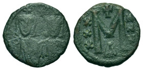 Nicephorus I, with Stauracius. AD 802-811. Æ 40 Nummi (21 mm, 4,5 g). Constantinople. Sear 1607. About very fine.
