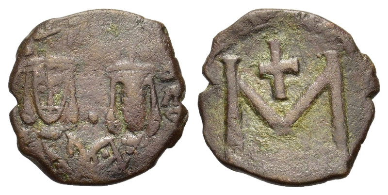 Michael II with Theophilus. AD 820-829. Æ Follis (20 mm, 3,5 g) Constantinople. ...