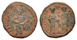 Constantine X Ducas and Eudocia. AD 1059-1067. Æ Follis (27,8 mm, 10,7 g), Constantinopolis. Sear 1853. Very fine.
