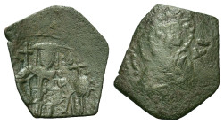 Latin Rulers of Constantinople. AD 1204-1261. Æ Trachy (19,5 mm, 1,5 g). Sear 2024. About very fine.